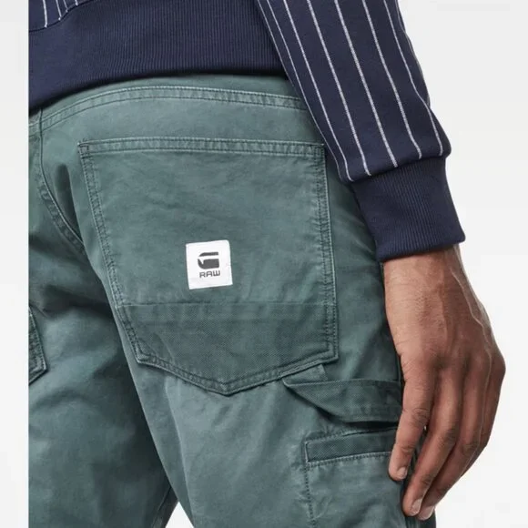 G-Star Raw Men's Straight Tapered Faeros Pants Green/Balsam W33xL32 - Picture 3 of 11